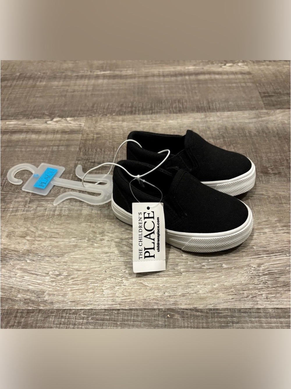 The Children's Place Black Canvas Slip-On Sneakers